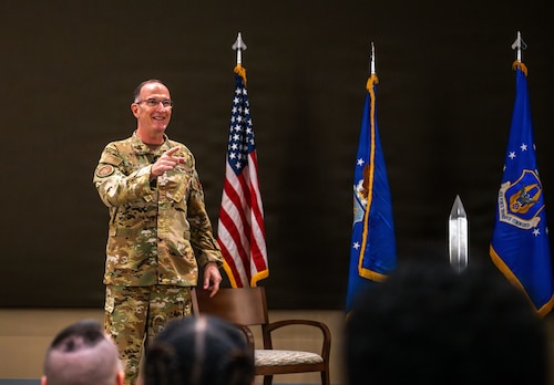 Air Force General speaking to audience