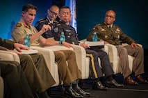 Australian Army Lt. Gen. Simon Stuart, the chief of the Australian Army, gives his thoughts on the importance of Indo-Pacific partnerships during the Land Forces Pacific Symposium and Exposition, Honolulu, on May 14, 2026.