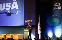 U.S. Army Gen. Ronald P. Clark, commanding general, United States Army Pacific, engaged military leaders and partners as a keynote speaker during the Land Forces Pacific Symposium and Exposition, Honolulu, May 14, 2026.