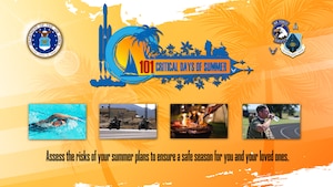 Graphic for 101 CDS with tabs for swimming, motorcycles, grilling and hydration.