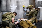 260326-N-UF732-1003 FORT BELVOIR, Va. (March 26, 2026) Hospital Corpsman 2nd Class Tyler Wallace and Hospital Corpsman 2nd Class  Joshua Audirsch, assigned to Navy Medicine Readiness and Training Command (NMRTC) Fort Belvoir, obtain vascular access and prepare whole blood for a simulated patient during NMRTC Fort Belvoir hosted Joint Trauma System (JTS) Valkyrie Course and medical IT integration demonstration on board NMRTC Fort Belvoir, March 26, 2026. The event brought together personnel from Soldier Integration Facility (SIF), JTS Valkyrie, NMRTC Fort Belvoir and key industry partners to test and integrate emergent technologies designed to enhance battlefield situational awareness and improve medical outcomes. NMRTC Fort Belvoir supports the readiness of Sailors, Marines, and joint forces by training and sustaining medically ready personnel and delivering deployable medical capability in support of Fleet and joint operations. (U.S. Navy Photo by Lieutenant Jusen GarciaCordero / Released)