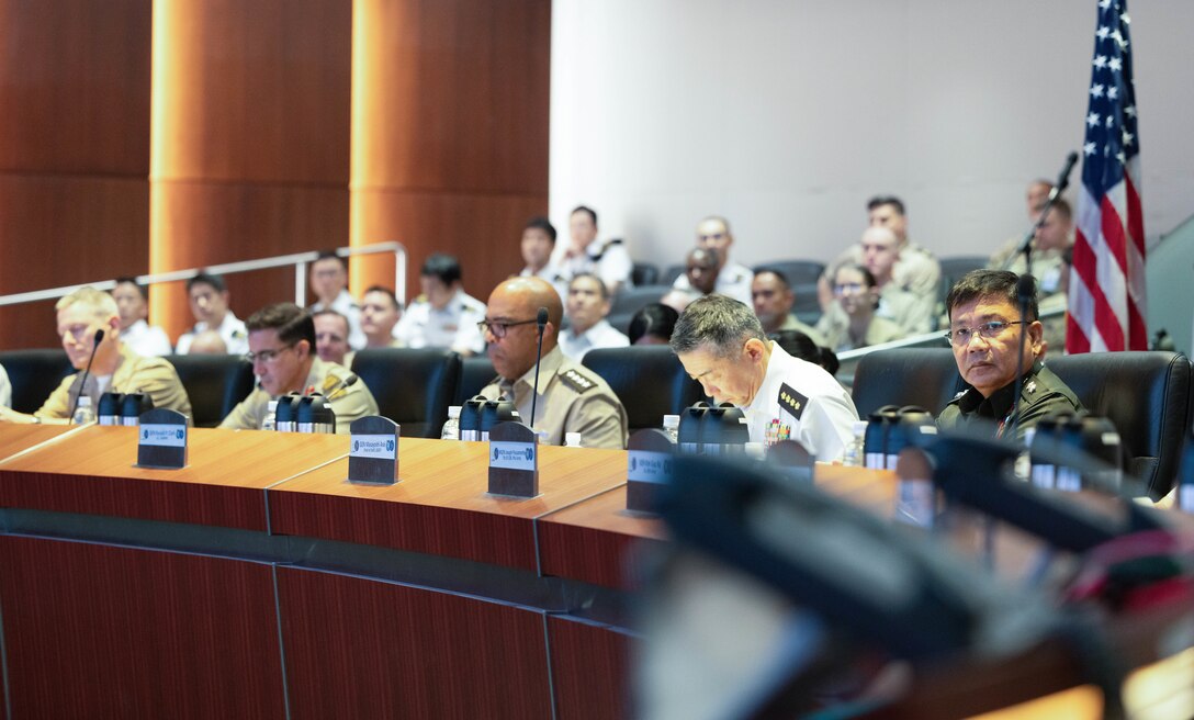 Lt. Gen. Simon Stuart, Chief of Army, Australian Army, makes his opening comments during the Land Forces Dialogue. U.S. Army in the Pacific hosted senior land forces leaders from Australia, Japan, the Philippines, and the U.S. Marine Corps for a Land Forces Dialogue (LFD) on Friday, May 15, 2026