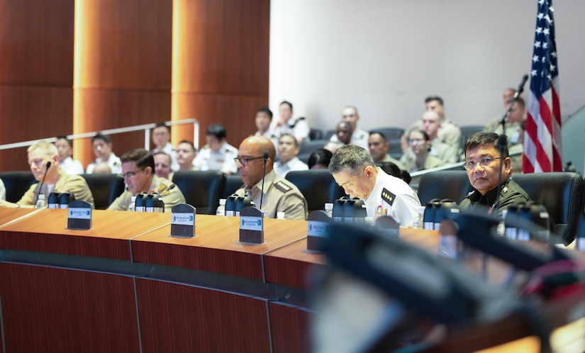 Lt. Gen. Simon Stuart, Chief of Army, Australian Army, makes his opening comments during the Land Forces Dialogue. U.S. Army in the Pacific hosted senior land forces leaders from Australia, Japan, the Philippines, and the U.S. Marine Corps for a Land Forces Dialogue (LFD) on Friday, May 15, 2026