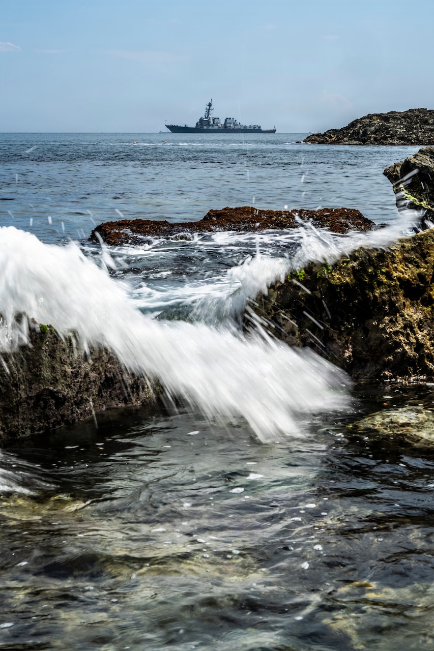 U.S. Navy Arleigh Burke-class guided-missile destroyer USS Howard (DDG 83) arrives at Shimoda, Japan for the 87th annual Black Ship Festival, May 14, 2026. The festival commemorates the 1854 arrival of Commodore Matthew C. Perry and his “black ships” to Shimoda, and the subsequent signing of the Japan-U.S. Treaty of Peace and Amity marking the start of diplomacy and trade between both countries. Howard is forward-deployed and assigned to Destroyer Squadron (DESRON) 15, the Navy’s largest DESRON and U.S. 7th Fleet’s principal surface force. U.S. 7th Fleet, the Navy’s largest forward-deployed numbered fleet, routinely interacts and operates with allies and partners in preserving a free and open Indo-Pacific. (U.S. Navy photo by Chief Mass Communication Specialist Taylor DiMartino)