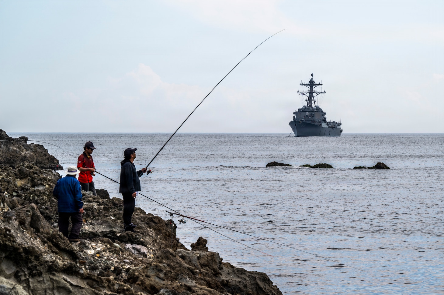 U.S. Navy Arleigh Burke-class guided-missile destroyer USS Howard (DDG 83) arrives at Shimoda, Japan for the 87th annual Black Ship Festival, May 14, 2026. The festival commemorates the 1854 arrival of Commodore Matthew C. Perry and his “black ships” to Shimoda, and the subsequent signing of the Japan-U.S. Treaty of Peace and Amity marking the start of diplomacy and trade between both countries. Howard is forward-deployed and assigned to Destroyer Squadron (DESRON) 15, the Navy’s largest DESRON and U.S. 7th Fleet’s principal surface force. U.S. 7th Fleet, the Navy’s largest forward-deployed numbered fleet, routinely interacts and operates with allies and partners in preserving a free and open Indo-Pacific. (U.S. Navy photo by Chief Mass Communication Specialist Taylor DiMartino)