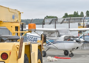 An aircraft on the flight line