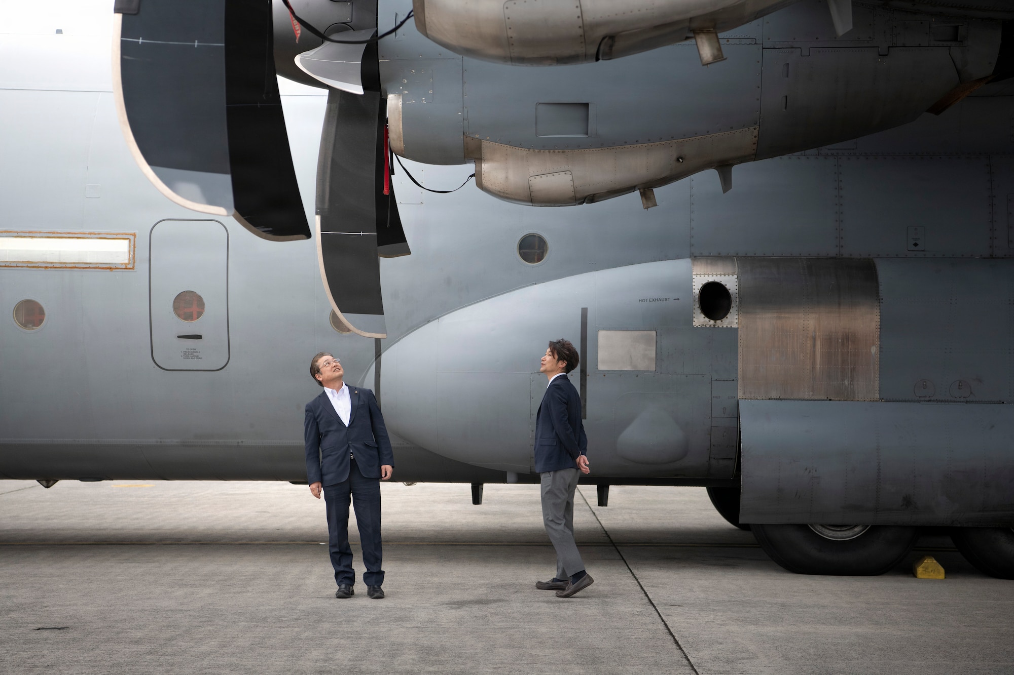 Local council members tour a static display C-130J Super Hercules assigned to the 374th Airlift Wing and 36th Airlift Squadron, during a community relations tour at Yokota Air Base, Japan, April 30, 2026.
