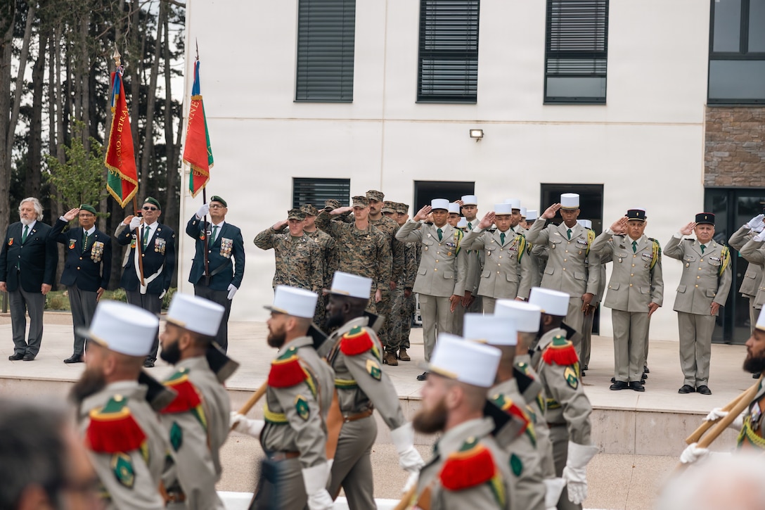 U.S. Marines with 2nd Force Reconnaissance Company, 2nd Reconnaissance Battalion, 2nd Marine Division, participate in Camerone day 2026 in La Cavalerie, France, April 28, 2026.
Camerone day is an annual battle commemoration for the French Foreign Legion, that commemorates the 1863 Battle of Camerone where a company of 65 legionnaires stood against nearly 2000 Mexican infantry and cavalry, whose refusal to surrender forged the Legion’s identity and esprit de corps. (U.S. Marine Corps photo by Lance Cpl. Hunter J. Kuester)