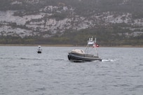 RAMSUND, Norway (May 12, 2026) — A Global Autonomous Reconnaissance Craft and Lightfish Unmanned Surface Vessel, attached to Commander, Task Force (CTF) 66, operate in Breivika Bay during Arctic Sentry 2026.