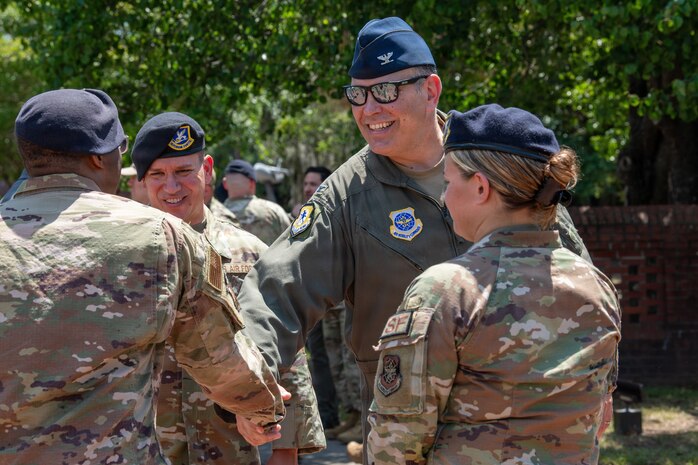 Joint Base leadership engages with defenders assigned to the 628th Security Forces Squadron.