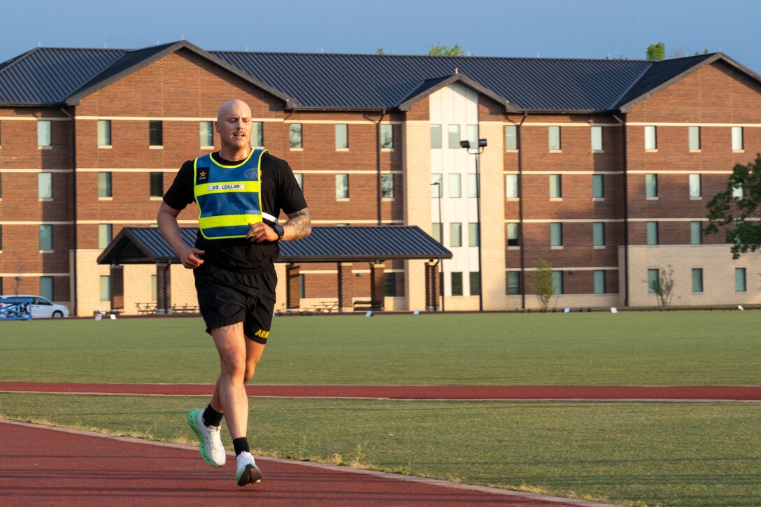 A man runs.