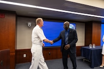 Vice Adm. Johnny Wolfe Jr. (left), director for Portfolio Acquisition Executive (PAE) Strategic Systems Programs (SSP), presents Eddie Black (right), BAE Systems, Inc., with the Fleet Ballistic Missile (FBM) Lifetime Achievement Award in Washington D.C., on May 13, 2026. 

The FBM Lifetime Achievement Award recognizes SSP’s industry partners who demonstrate an unparalleled degree of professionalism and excellence. To date, 121 people have received the award, including this year’s recipients. The FBM Lifetime Achievement Award is sponsored by SSP Historical, Educational and Recognition Organization (HERO), an all-volunteer 501(c) (3) Non-Profit Organization which works to promote awareness and appreciation of the partnership between government and private industry in the development and maintenance of the Navy’s FBM program.