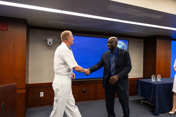 Vice Adm. Johnny Wolfe Jr. (left), director for Portfolio Acquisition Executive (PAE) Strategic Systems Programs (SSP), presents Eddie Black (right), BAE Systems, Inc., with the Fleet Ballistic Missile (FBM) Lifetime Achievement Award in Washington D.C., on May 13, 2026. 

The FBM Lifetime Achievement Award recognizes SSP’s industry partners who demonstrate an unparalleled degree of professionalism and excellence. To date, 121 people have received the award, including this year’s recipients. The FBM Lifetime Achievement Award is sponsored by SSP Historical, Educational and Recognition Organization (HERO), an all-volunteer 501(c) (3) Non-Profit Organization which works to promote awareness and appreciation of the partnership between government and private industry in the development and maintenance of the Navy’s FBM program.