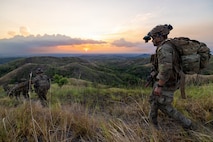 U.S. Soldiers assigned to the 2nd Battalion, 27th Infantry Regiment, 3rd Mobile Brigade, 25th Infantry Division, navigate mountainous terrain during the Joint Pacific Readiness Center Exportable Exercise at Fort Magsaysay, Philippines, May 11, 2026.