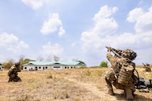 U.S. Soldiers assigned to 2nd Battalion, 27th Infantry Regiment, 3rd Mobile Brigade, 25th Infantry Division, engage small unmanned aerial systems during the Joint Pacific Readiness Center Exportable Exercise at Fort Magsaysay, Nueva Ecija, Philippines, May 13, 2026.