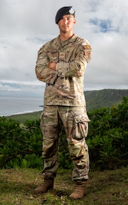 U.S. Air Force Staff Sgt. Austin Miller,36th SFS, poses for a photo at Andersen Air Force Base, Guam, May 13, 2026. Airmen assigned to the 36th and 736th Security Forces Squadrons are representing Team Andersen during the Pacific Air Forces Advanced Combat Skills Assessment, taking place May 17-23, 2026. (U.S. Air Force Photo by Staff Sgt. Michael Jones)