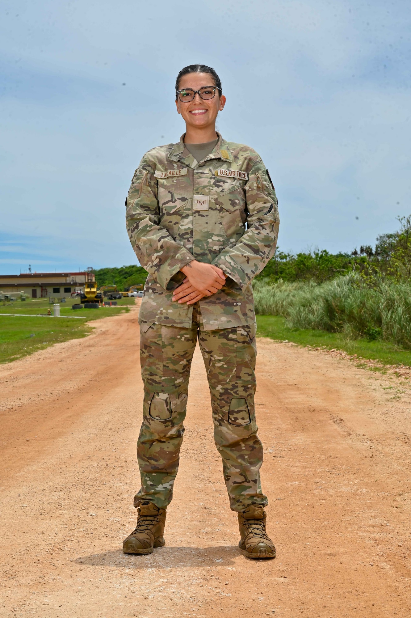U.S. Air Force Senior Airman Skyler LaCaille,736th SFS, poses for a photo at Andersen Air Force Base, Guam, May 13, 2026. Airmen assigned to the 36th and 736th Security Forces Squadrons are representing Team Andersen during the Pacific Air Forces Advanced Combat Skills Assessment, taking place May 17-23, 2026. (U.S. Air Force Photo by Staff Sgt. Michael Jones)