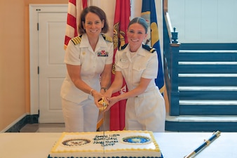 PORTSMOUTH, Va. (May 13, 2026) - In recognition of and to close out Nurses Week a cake cutting ceremony was held at Naval Medical Center Portsmouth (NMCP), May 13, 2026. Navy Medicine Readiness and Training Command (NMRTC) Portsmouth is the premier readiness and training platform that provides superior medical training for military medical service members at NMCP, the U.S. military’s oldest, continuously operating military hospital since 1830. (U.S. Navy photo by Mass Communication Specialist 1st Class Michael Botts)