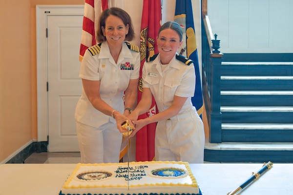 PORTSMOUTH, Va. (May 13, 2026) - In recognition of and to close out Nurses Week a cake cutting ceremony was held at Naval Medical Center Portsmouth (NMCP), May 13, 2026. Navy Medicine Readiness and Training Command (NMRTC) Portsmouth is the premier readiness and training platform that provides superior medical training for military medical service members at NMCP, the U.S. military’s oldest, continuously operating military hospital since 1830. (U.S. Navy photo by Mass Communication Specialist 1st Class Michael Botts)