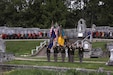 Soldiers hold colors and guidons representing organizations within the division during the 28th Infantry Division’s annual memorial service May 17, 2026, in Boalsburg, Pennsylvania. Each year Soldiers from the 28th Infantry Division participate in an annual memorial ceremony at the 28th Division Shrine on the grounds of the Pennsylvania Military Museum in Boalsburg to recognize the fallen and their Gold Star families, along with the strength and honor that comes with the 28th Infantry Division. (U.S. Army National Guard photo by Staff Sgt. Kenneth Shirk)