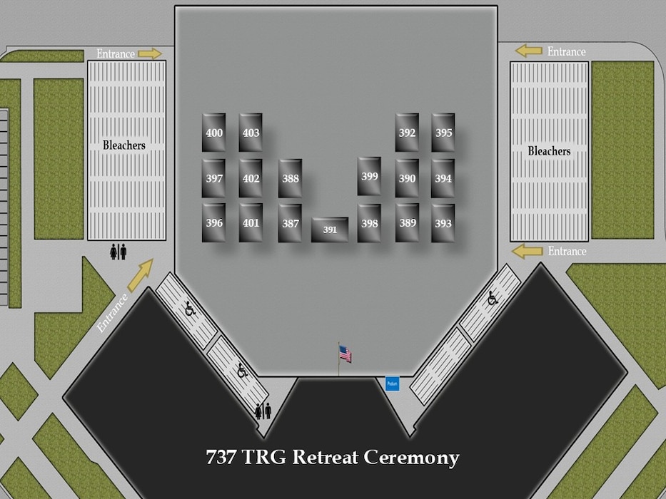 Flights 387-403 BMT Coin & Retreat Ceremony Line Up Graphic