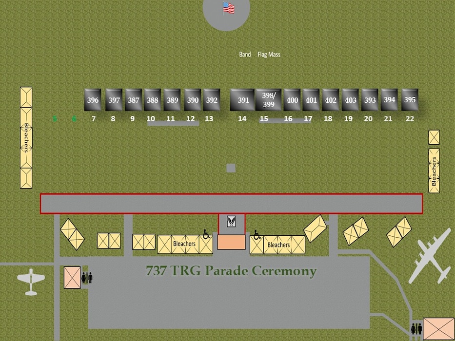 Flights 387-403 BMT Graduation Parade Line Up Graphic