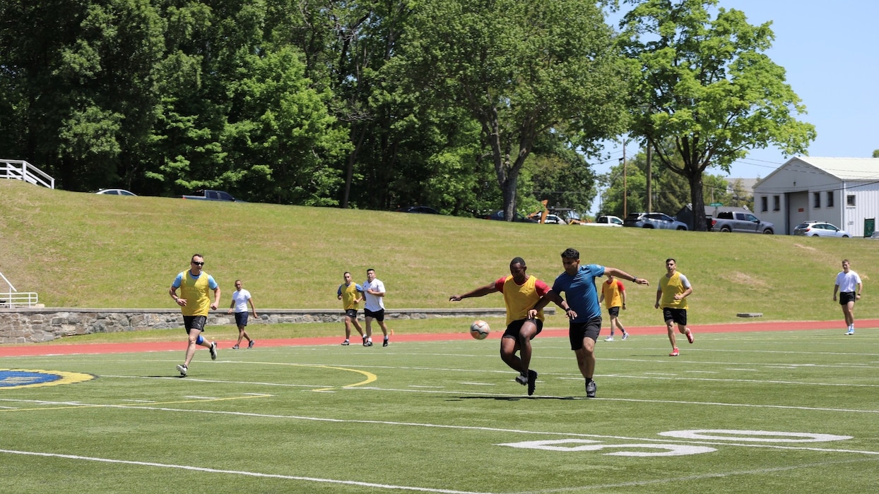 11 May 2026. Last week, Expeditionary Warfare School (EWS) and Command and Staff College (CSC) had their annual International Military Student (IMS) vs. U.S. soccer games. EWS students participated in the hard-fought match with U.S. scoring three goals within the first 15 minutes and IMS securing a goal from a penalty kick. In the end, US won 9-2. In the CSC game, IMS were determined to win and ended the game with a 2-0 score.