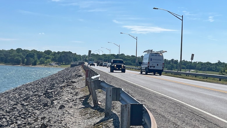 The U.S. Army Corps of Engineers Nashville District announces Bell Road across J. Percy Priest Dam will temporarily close 7 a.m. to 3 p.m. Monday through Friday June 1 until July 31, 2026, to replace critical spillway gate operating equipment. (USACE Photo by Bethany Reagan)