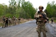 U.S. Airman 1st Class Gustavo Rubi-Vasquez, 316th Security Forces Squadron defender, participates in tactical maneuver drills during the 316th Wing’s Bivouac exercise at Fort Indiantown Gap, Pennsylvania, April 29, 2026. Members assigned to the 316th Security Forces Group and Air Force Office of Special Investigations Detachment 331 facilitated a convoy with augmentees from other career fields to provide training on securing positions, engaging adversaries and conducting site reconnaissance. (U.S. Air Force photo by Airman 1st Class Patrick Njuguna)
