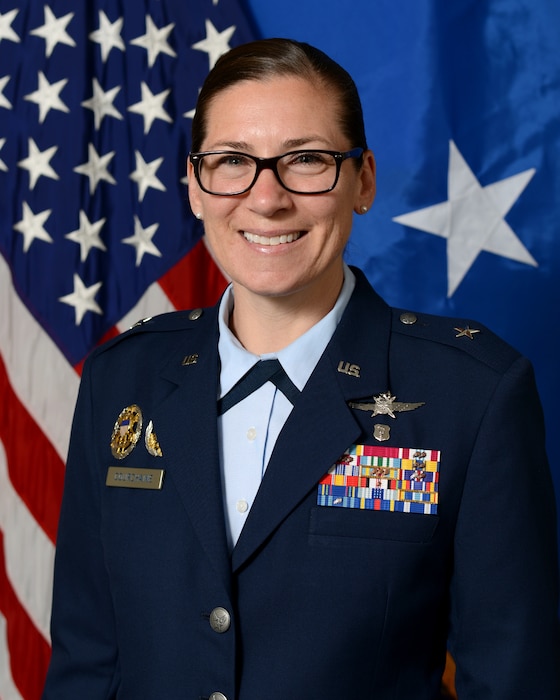This is the official portrait of Brig. Gen. Lauren A. Courchaine.