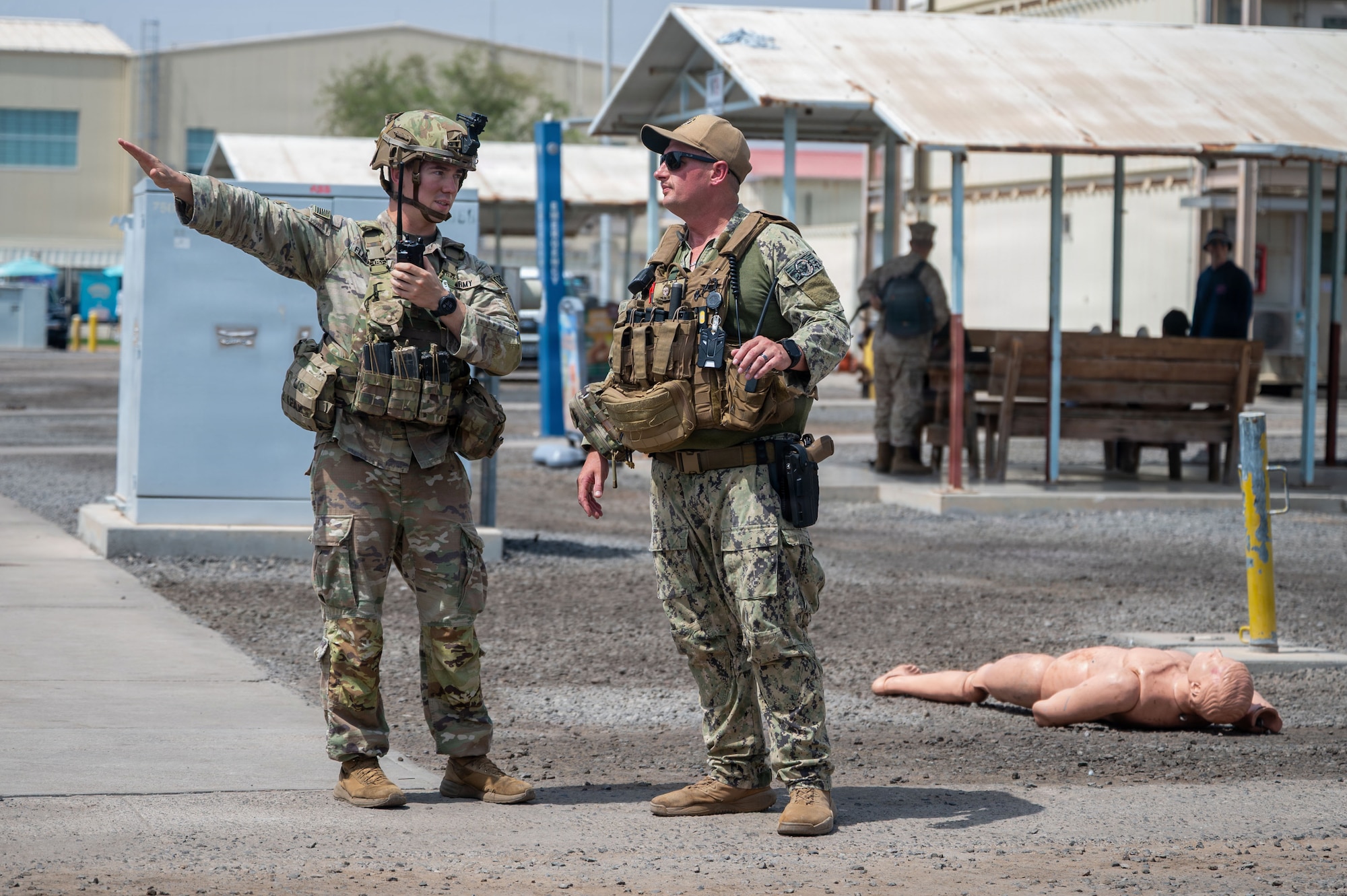 Service members in exercise