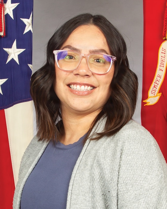 Lydia M. Escalera, a pharmacy technician at Naval Hospital Twentynine Palms, poses for a photo after being recognized as Navy Medicine Readiness and Training Command Twentynine Palms Junior Civilian of the 2nd Quarter. (Courtesy photo)