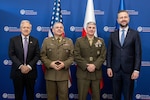General Christopher J. Mahoney, Vice Chairman of the Joint Chiefs of Staff and Thomas Rose, U.S. Ambassador to Poland, meets with Deputy Prime Minister and Minister of National Defence Władysław Kosiniak-Kamysz, as well as General Wiesław Kukuła, Chief of the General Staff of the Polish Armed Forces, during a visit to Poland, 20 May 2026.
