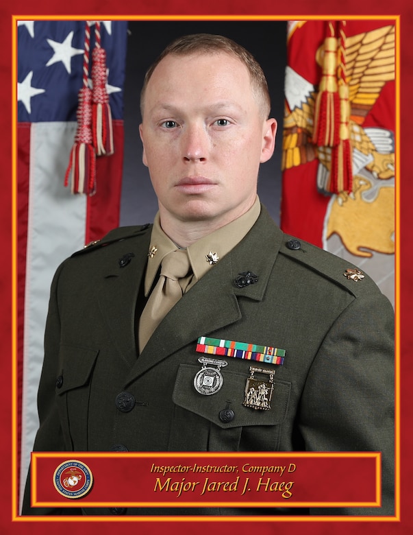 Major Jared J. Haeg, Inspector-Instructor, Company D, 4th Light Armored Reconnaissance Battalion