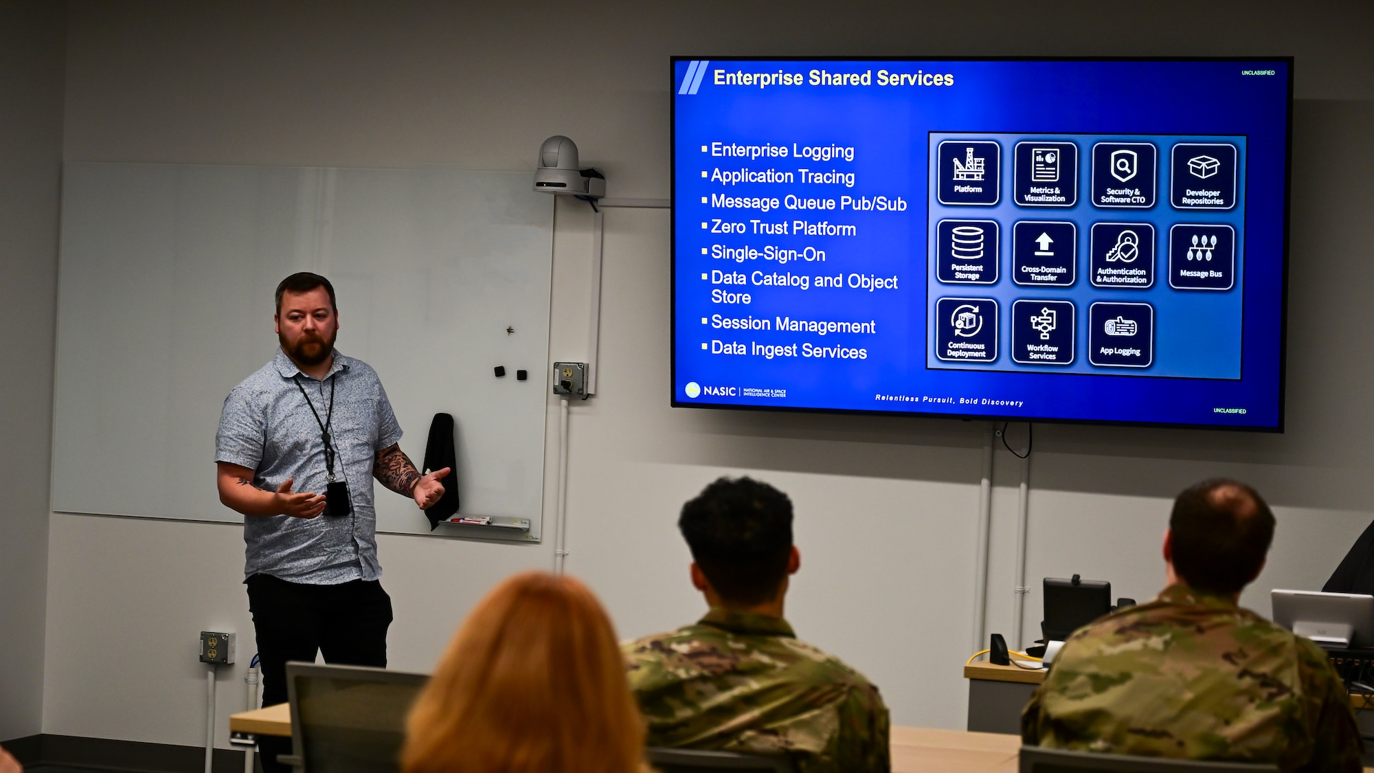 Josh Howard explains how the National Air and Space Intelligence Center centralizes data storage.