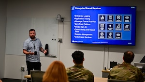 Josh Howard explains how the National Air and Space Intelligence Center centralizes data storage.