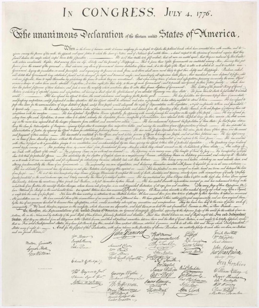 A document written in cursive with many signatures.