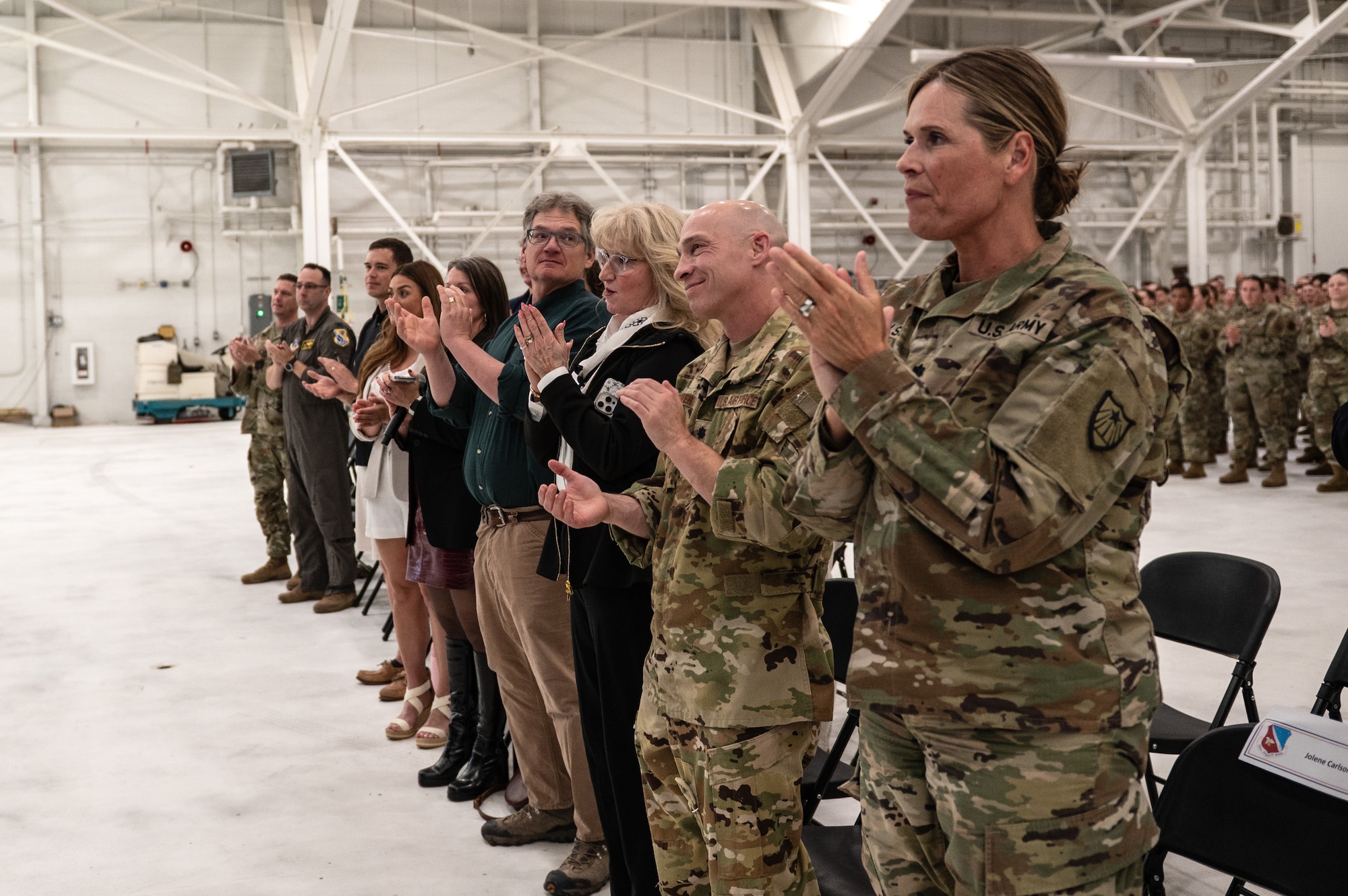 U.S. Air Force Col. Dana Novinskie receives command of the 133rd Airlift Wing from U.S. Army Maj. Gen. Shawn Manke, The Adjutant General, Minnesota National Guard, in St. Paul, Minn., May 3, 2026.
