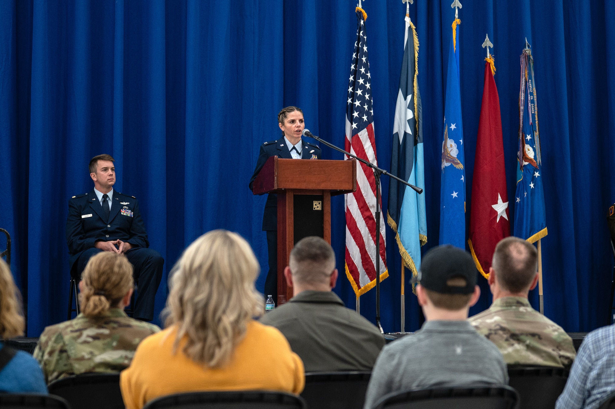 U.S. Air Force Col. Dana Novinskie receives command of the 133rd Airlift Wing from U.S. Army Maj. Gen. Shawn Manke, The Adjutant General, Minnesota National Guard, in St. Paul, Minn., May 3, 2026.