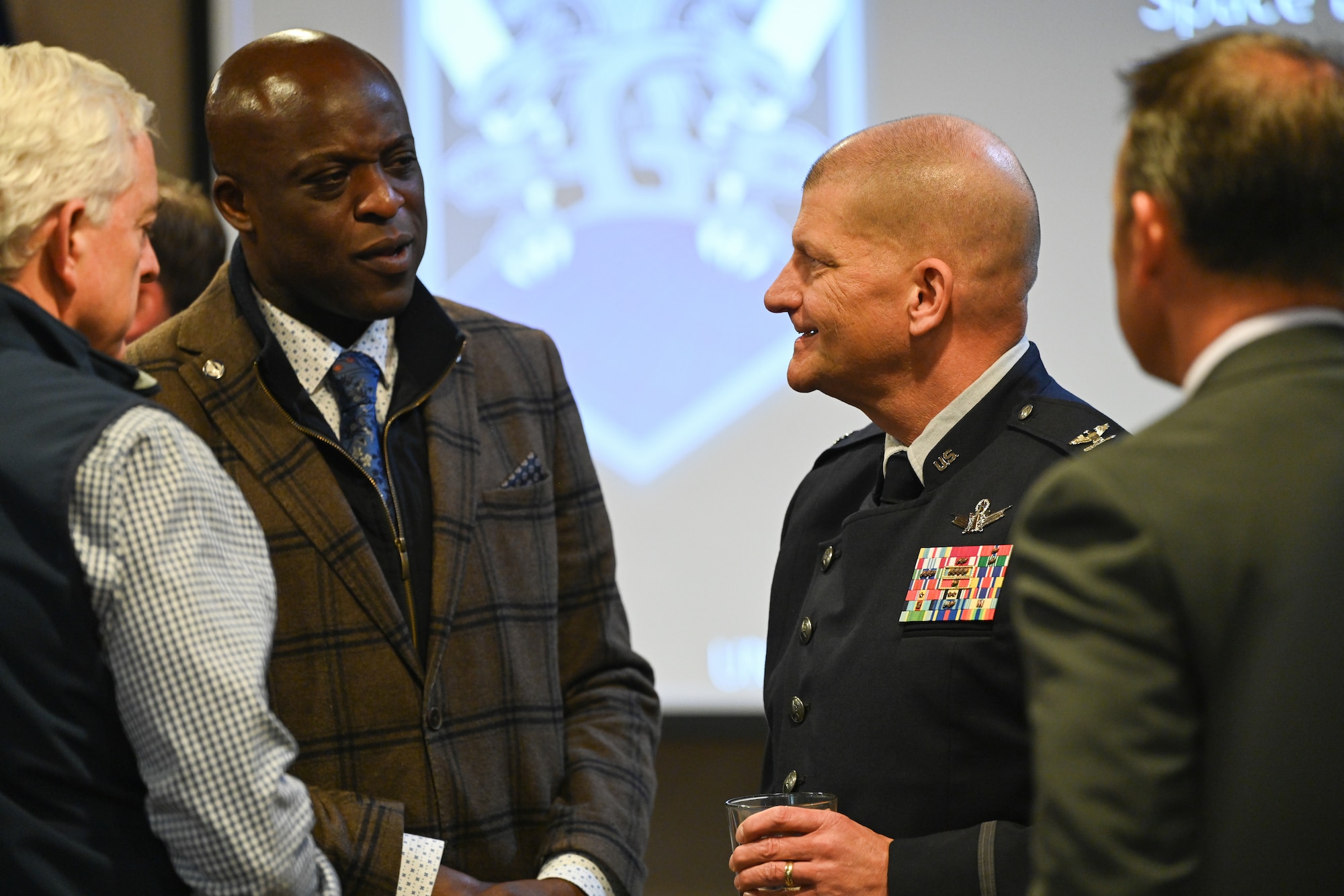 Mayor Mobolade and Col. Klock stand next to each other speaking at the event.