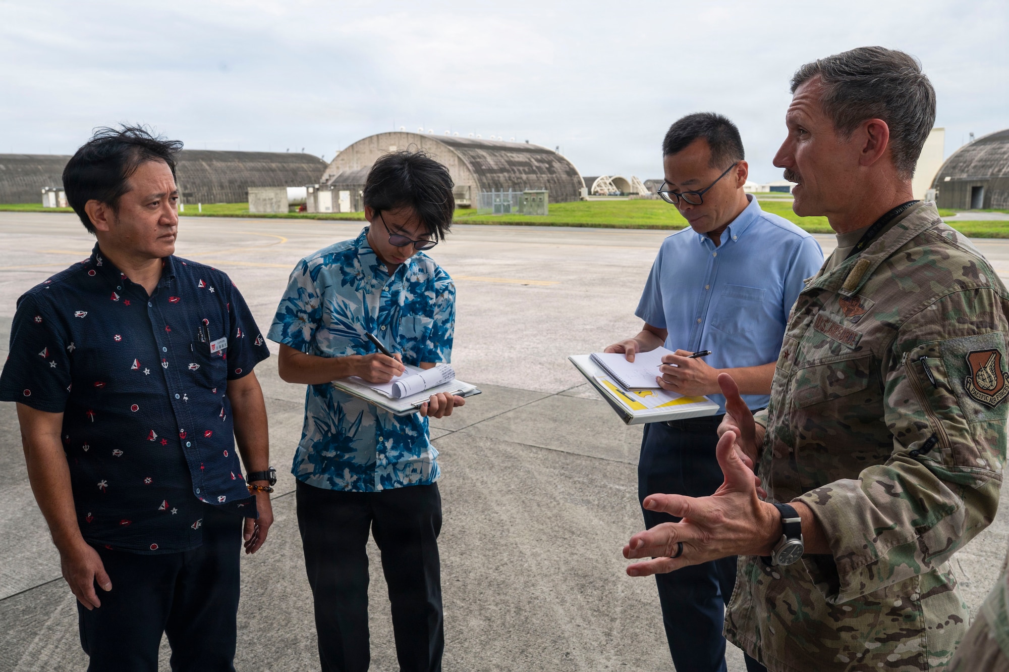 Chatan Base Affairs coordinates with military representatives to address base-related matters on behalf of Chatan Town residents. (U.S. Air Force photo by Senior Airman James Johnson)