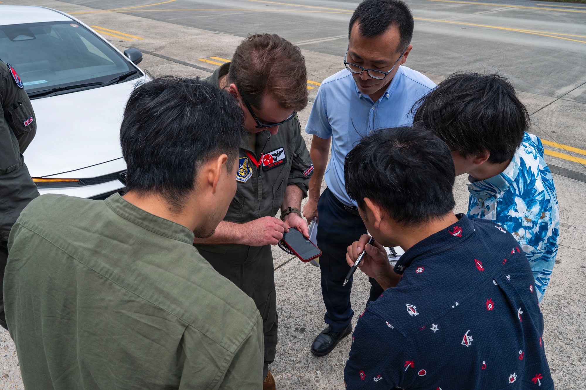 The members visited the base to learn about the 18th Wing’s missions and the vital role Kadena plays in the Indo-Pacific. (U.S. Air Force photo by Senior Airman James Johnson)