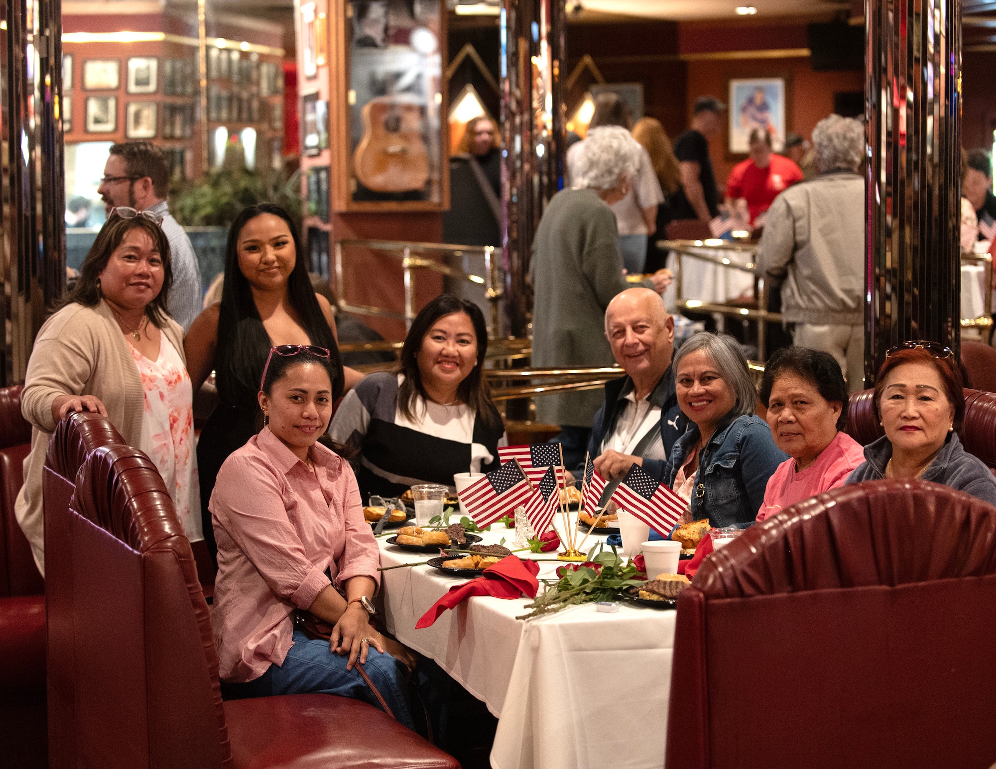 Family and friends of deployed U.S. Air Force Airmen from the 133rd Airlift Wing gathered for a meal in St. Paul, Minn., May 9, 2026.