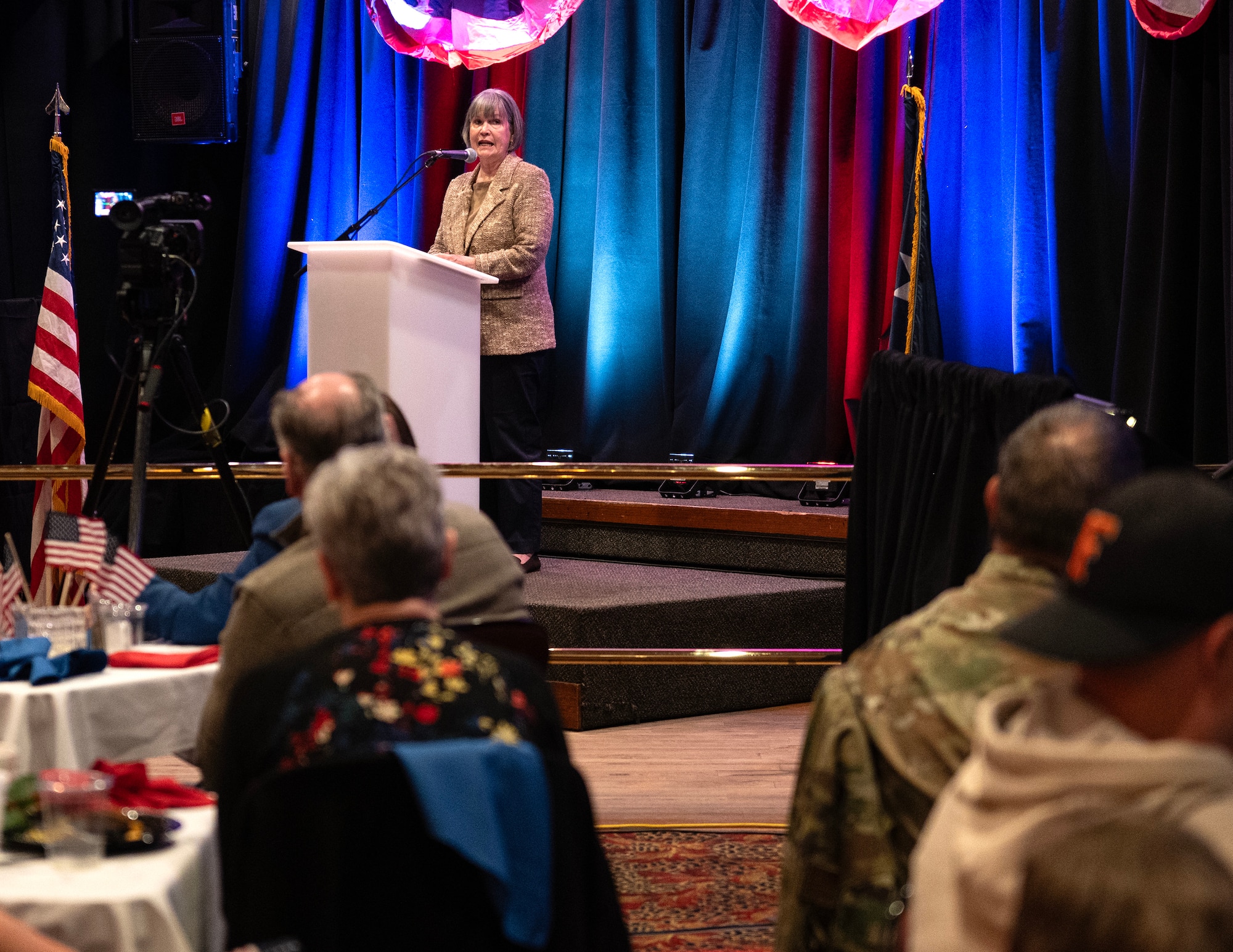 Minnesota State Representative Betty McCollum, speaks at a Serving Our Troops meal in St. Paul, Minn., May 9, 2026.