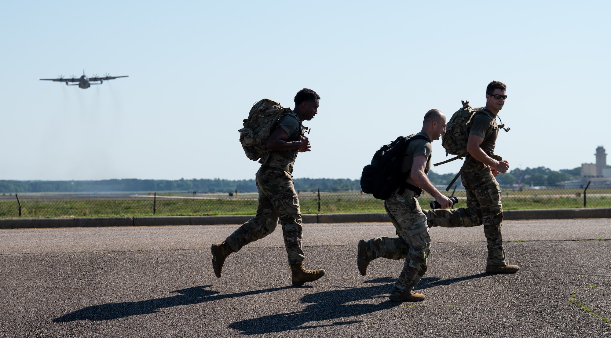 U.S. Airmen rucking