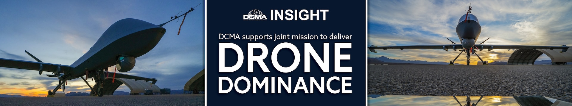Graphic highlighting DCMA's magazine release and its contribution to U.S. drone production mission.