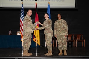 U.S. Air Force 2nd Lt. Rebekah Premenko, 86th Logistics Readiness Group logistics readiness officer, receives the Cuddeback Company Grade Officer of the Year Award during the 86th LRG Annual Awards at Ramstein Air Base, Germany, May 18, 2026.