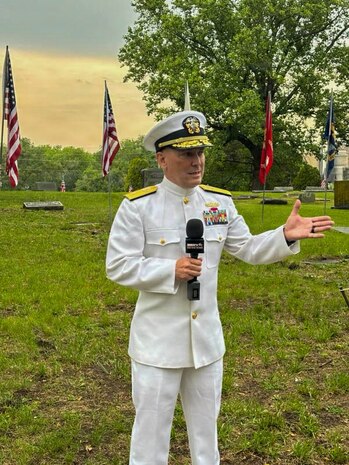 Rear Adm. Michael Richman, the deputy Portfolio Acquisition Executive Strategic Systems Programs for regional deterrence, presides over the funeral of Seaman 1st Class Wayne Edward Newton at Grandview Cemetery in Terre Haute, Ind., on May 16, 2026. 

Newton was killed in action on Dec. 7, 1941, during the attack on Pearl Harbor, while serving on USS California (BB-44), a Tennessee-class battleship. Newton’s remains were recently identified by the Defense POW/MIA Accounting Agency as part of the USS California Project, a forensic research and recovery initiative aiming to identify 25 previously unidentified Sailors and Marines killed in the attack. In the time-honored tradition of military funerals, Richman presented the folded American flag to Newton’s next of kin, his nephew Mr. Stephen Newton.