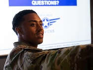 A U.S. Airman teaches the Peer Fitness Leader course at Joint Base Charleston.