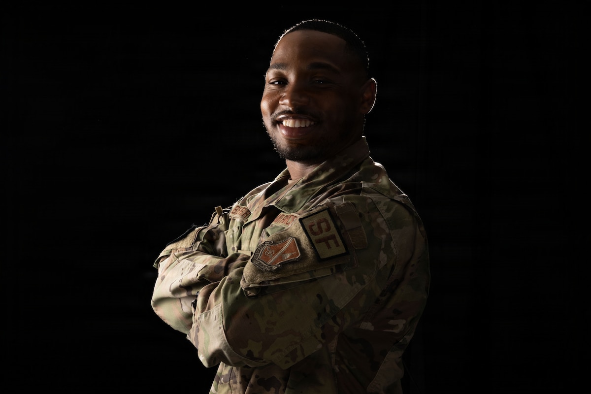U.S. Air Force Staff Sgt. Jovan Berry, poses for a portrait.
